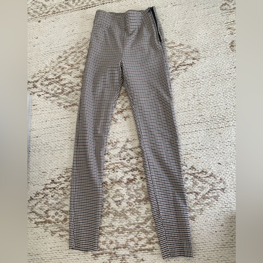 Zara Brown and White Checkered Pants